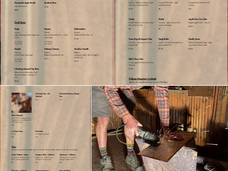 Pullman Distillery Menu