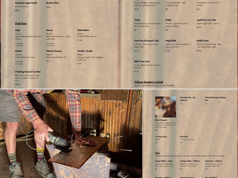 Pullman Distillery Menu