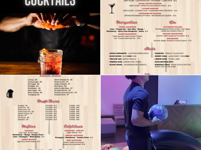 Strike 10 Bowling Menu