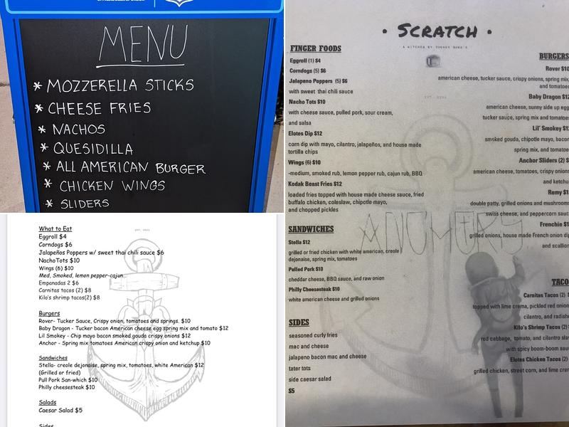 Anchors Aweigh Dive Bar Menu