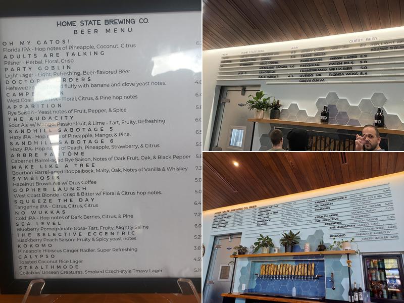 Home State Brewing Co. Menu