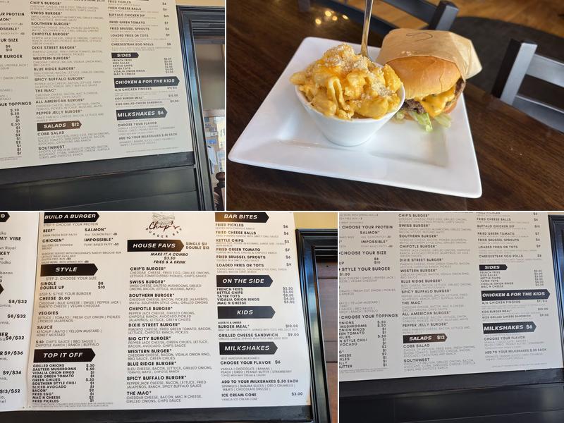 Chip's Burger Bar Menu