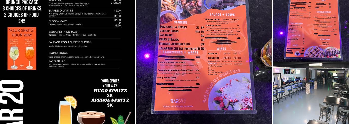 Bar 20 Menu