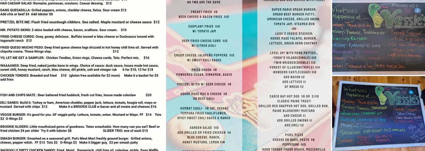 Wessie’s Den Menu
