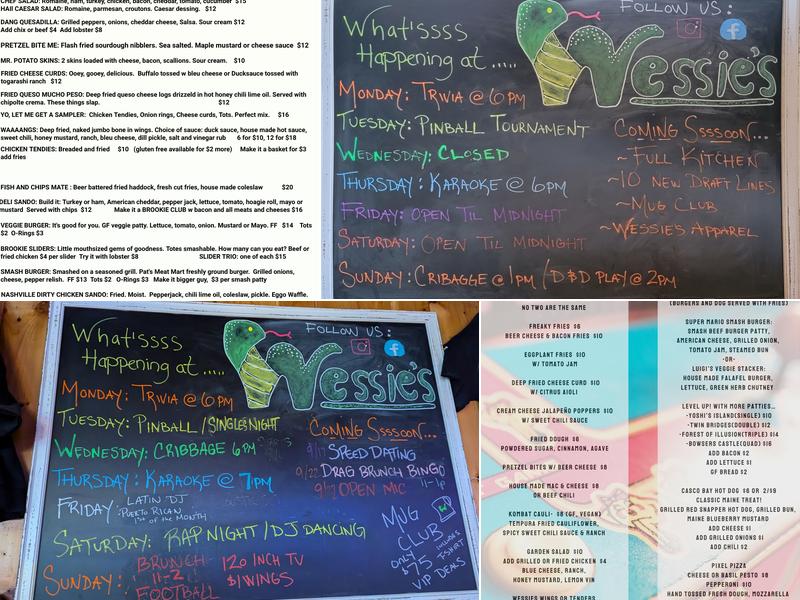 Wessie’s Den Menu