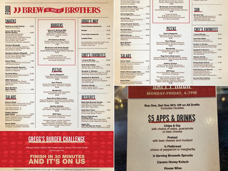 Brew Brothers Menu