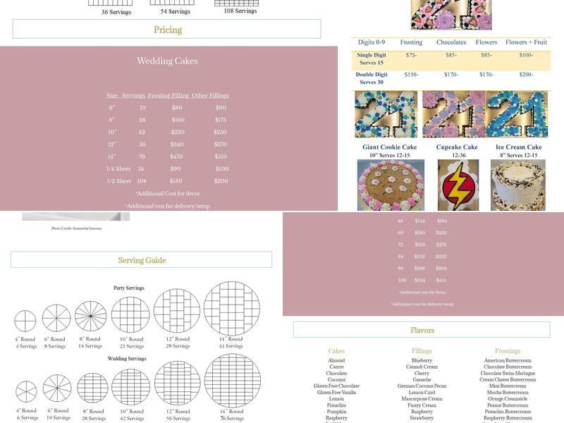 Kristie's Creations Menu