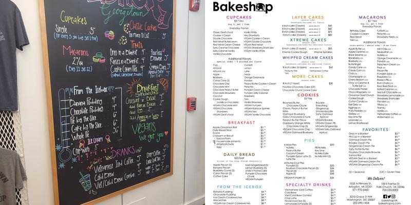 Bakeshop Menu