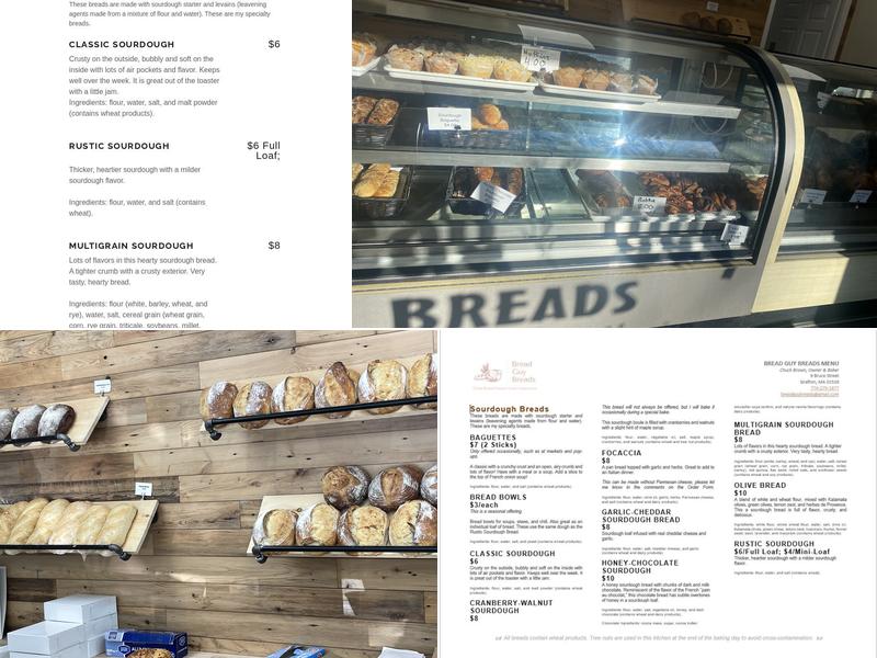 Bread Guy Breads LLC Menu