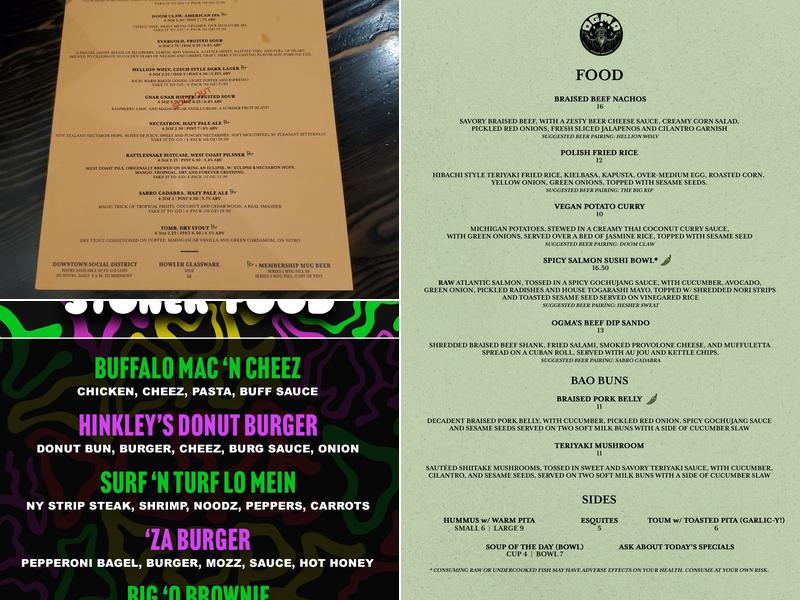 Ogma Brewing Co. Menu