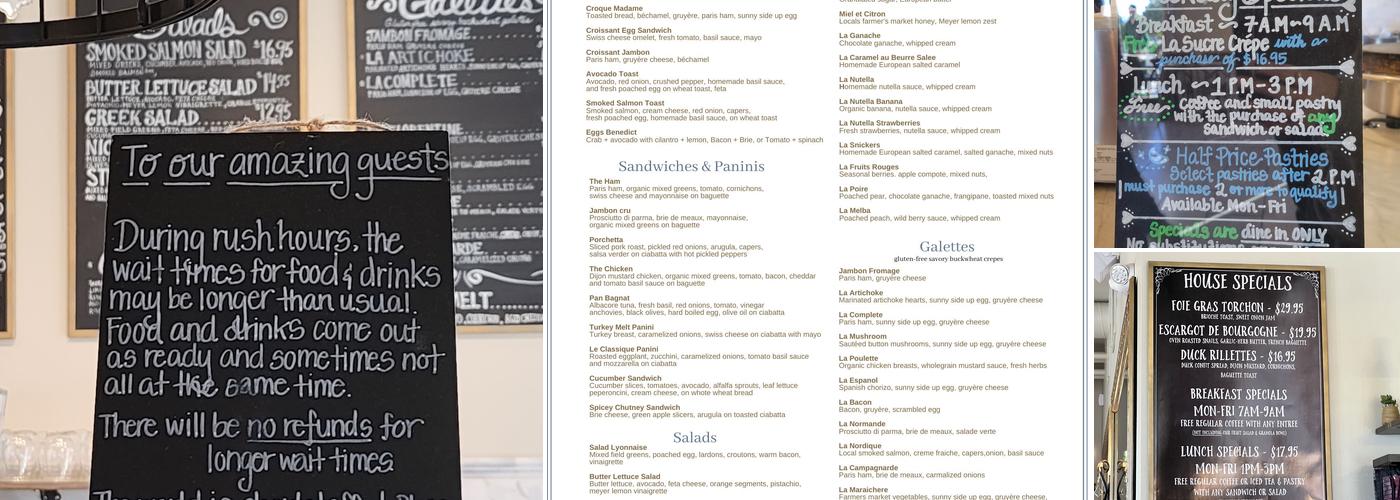 Le Cafe Du Sud Menu