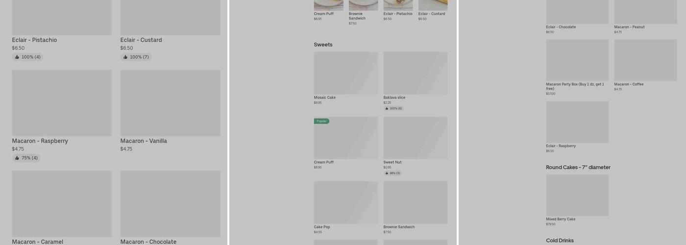 Bloom Cakes & Bakery Menu