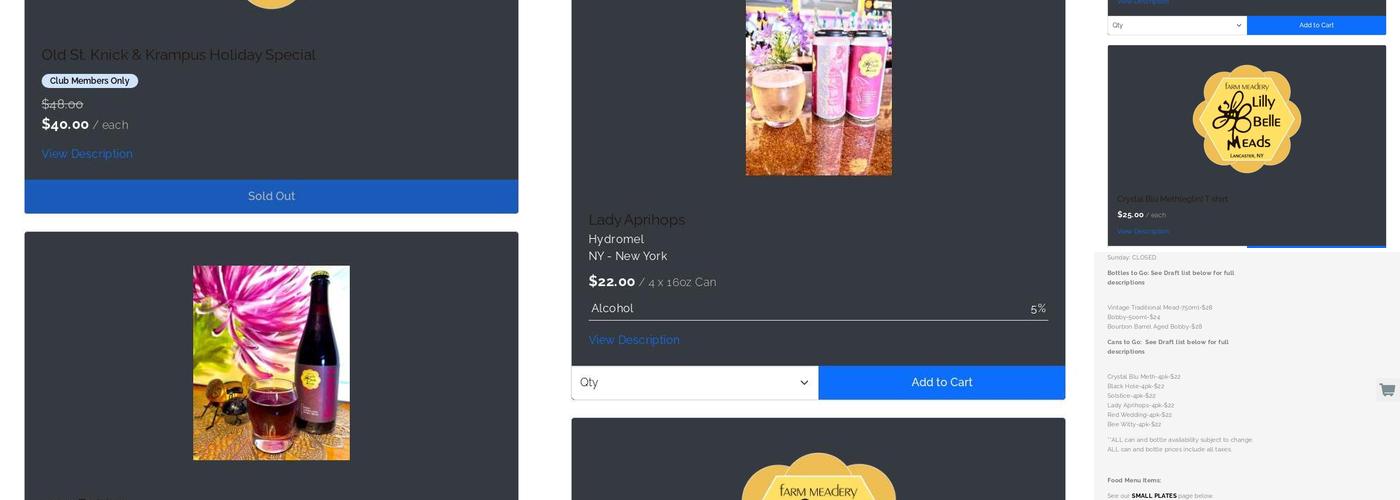 Lilly Belle Meads Menu