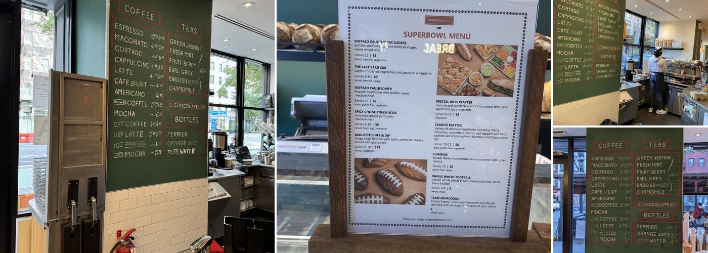 Breads Bakery Menu