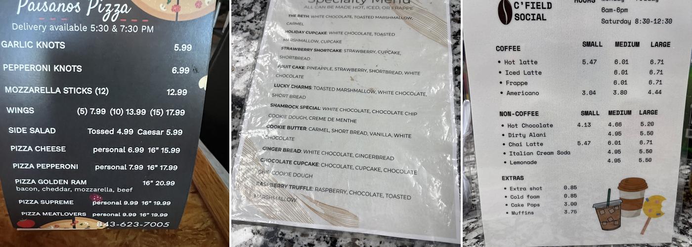 C-Field Social Menu