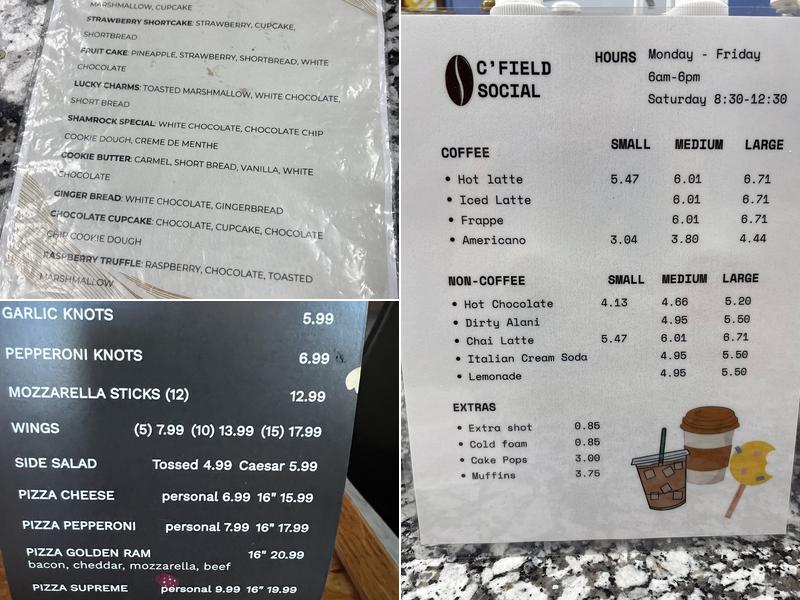 C-Field Social Menu