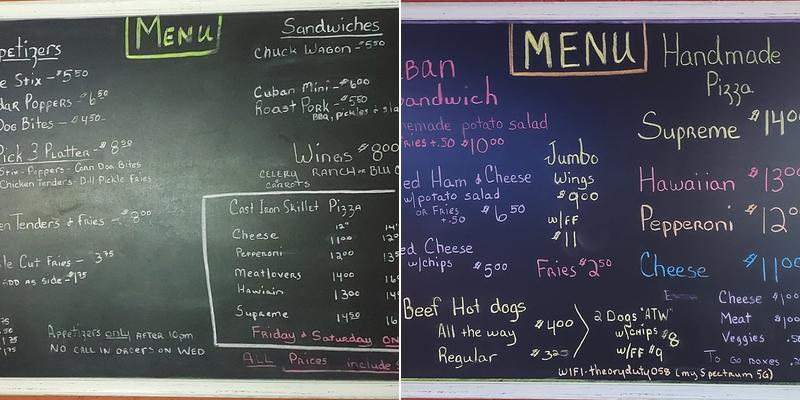 Pockets & Brews Menu