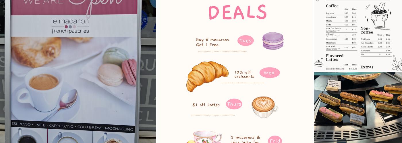 Le Macaron French Pastries Chapel Hill Menu