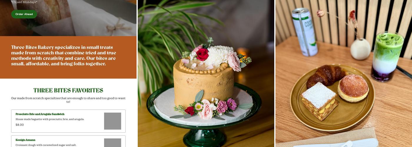 Three Bites Bakery Menu