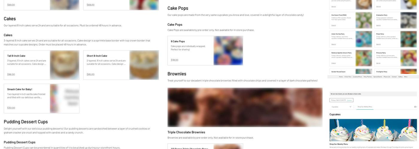 Cup & Cake Company®️ Menu