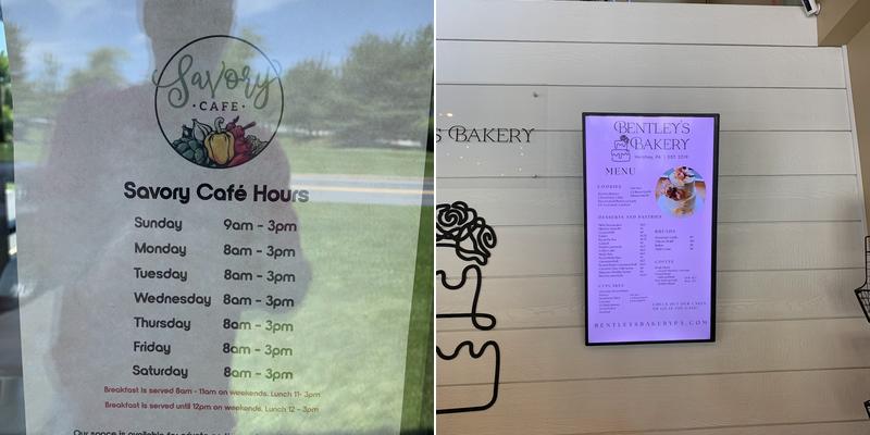 Bentley’s Bakery Menu