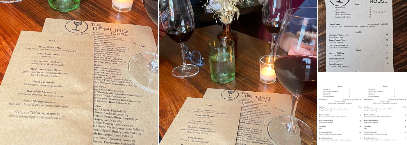 The Tippling House Menu