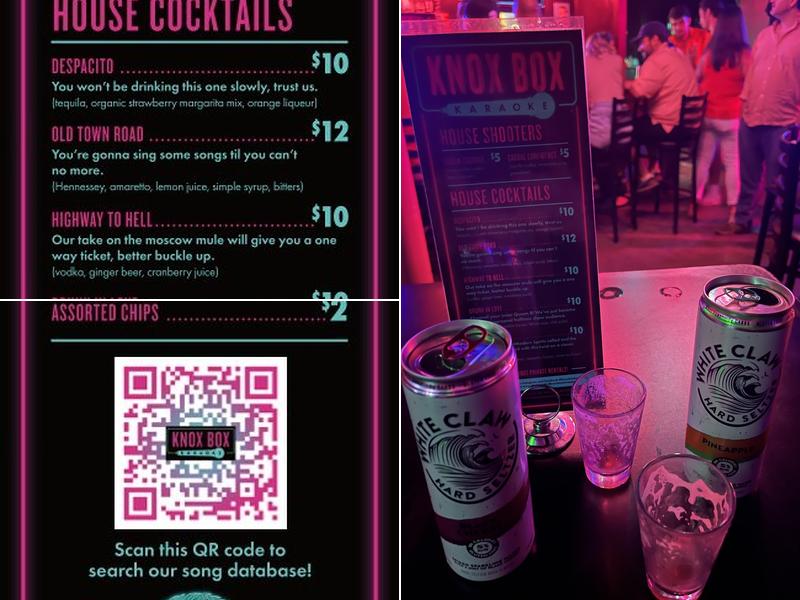 Knox Box Karaoke Menu