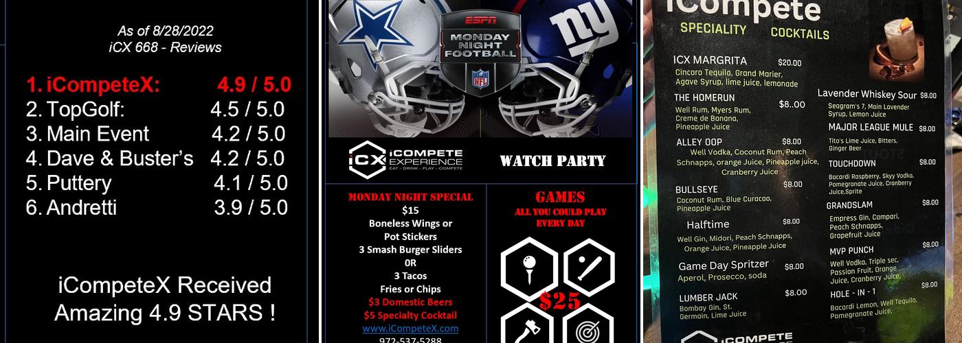 iCompete Experience Menu