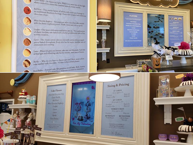 Nothing Bundt Cakes Menu