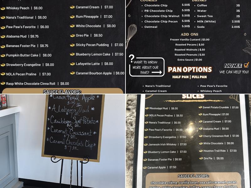 Gulf Coast Bread Pudding Menu