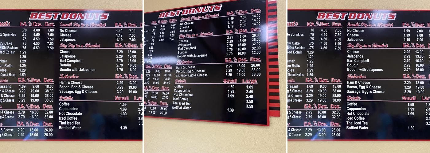 Best donuts Menu