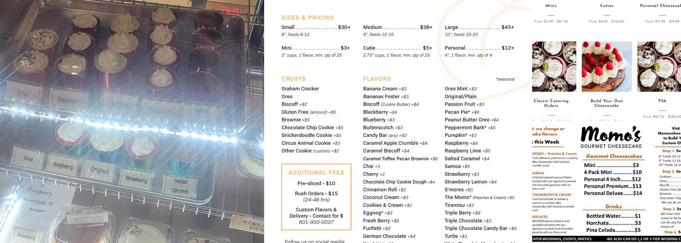 Momo's Gourmet Cheesecake Co - South Jordan Menu