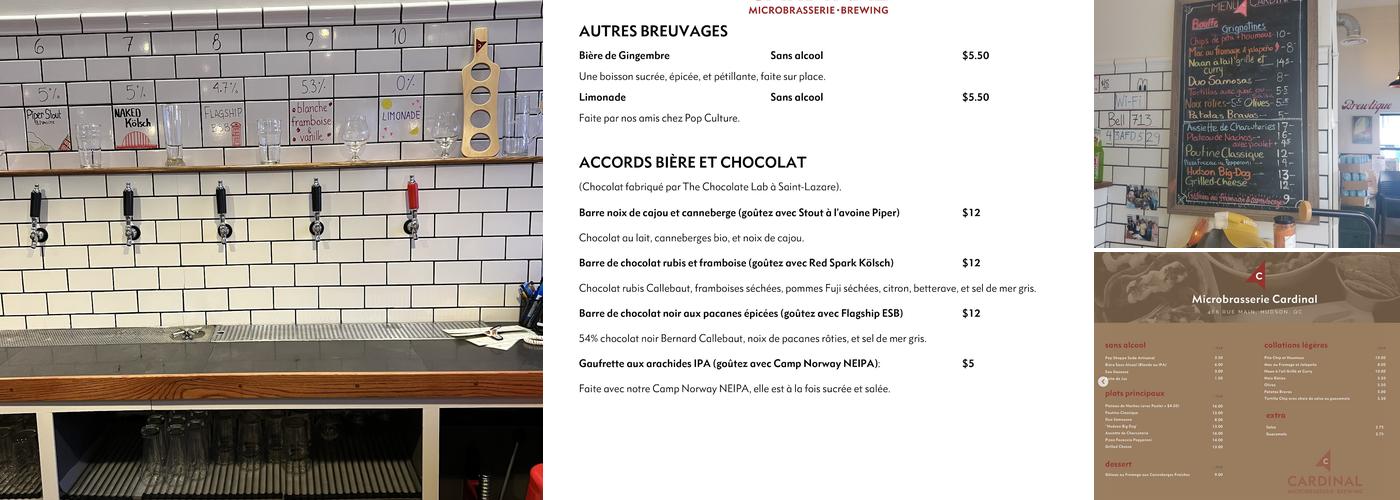 Cardinal Brewing Menu