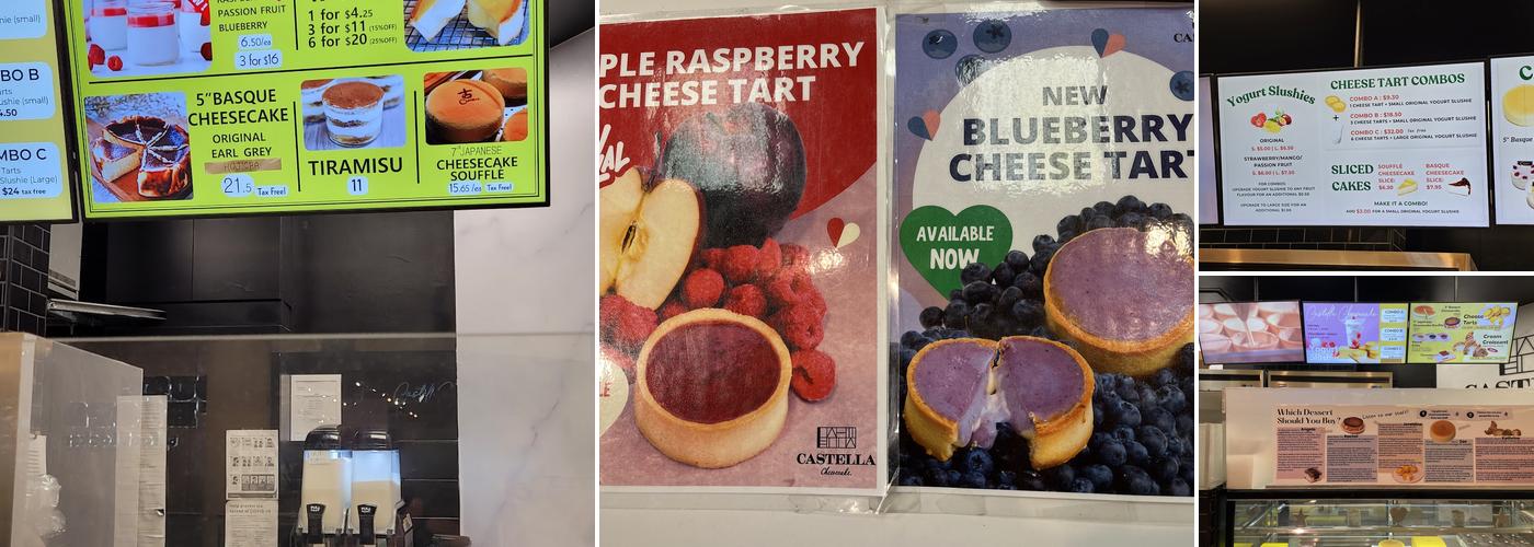 Castella Cheesecake Metrotown Menu