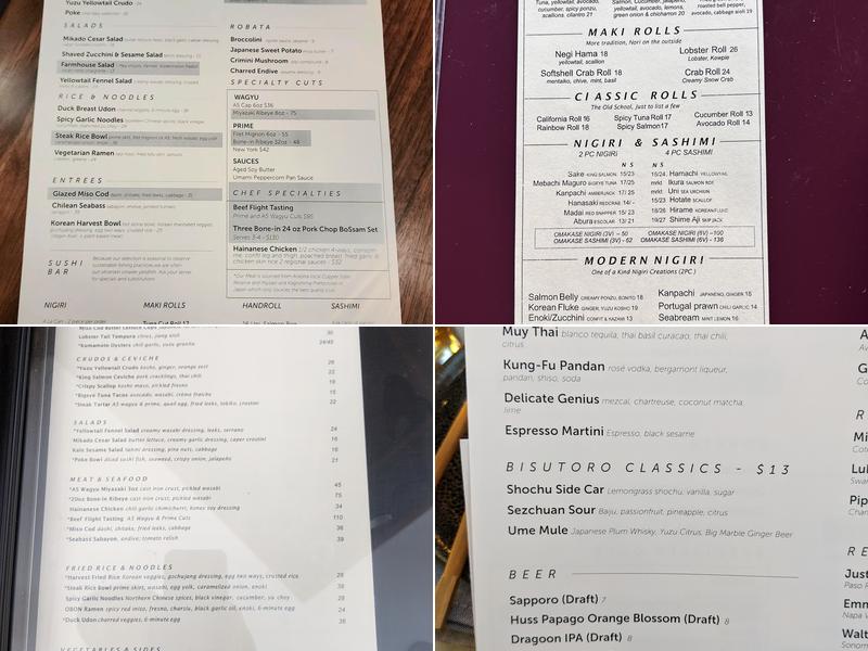 BISUTORO Sushi Bar Grill Menu