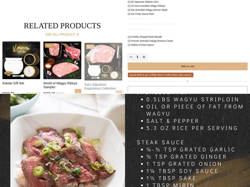 Kai Wagyu Menu