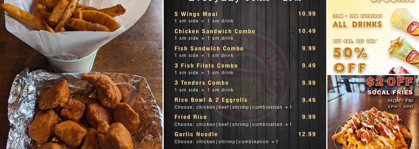 Socal Wings - Carson Menu