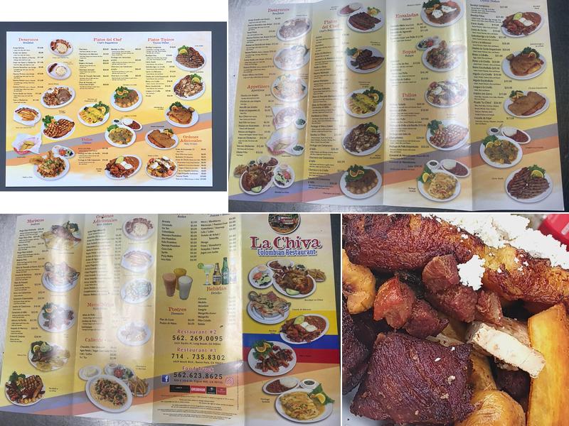 La Chiva Colombian Lonchera Menu