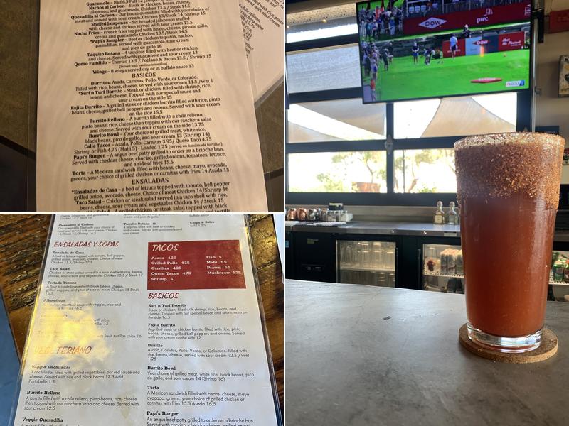 Papi's Mex Grill Menu