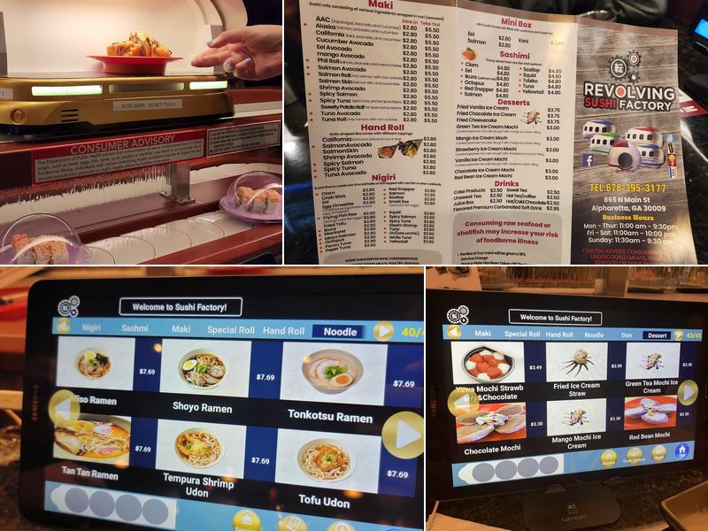 Revolving Sushi Factory Menu