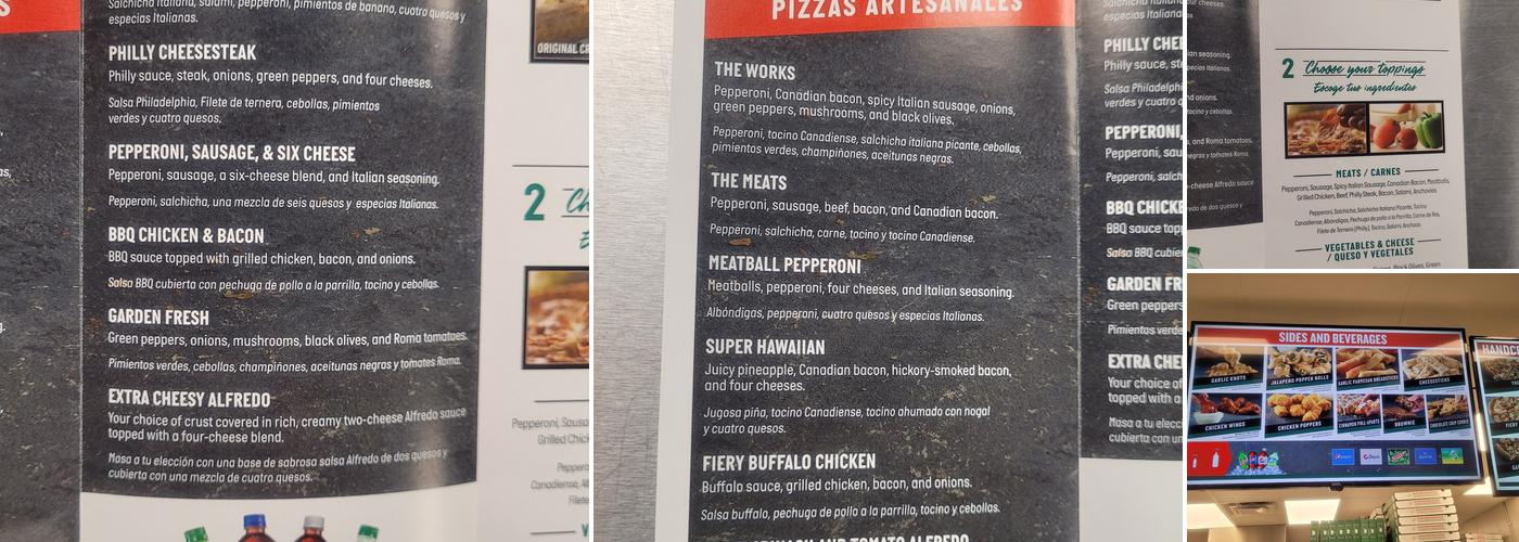 Papa Johns Pizza Menu