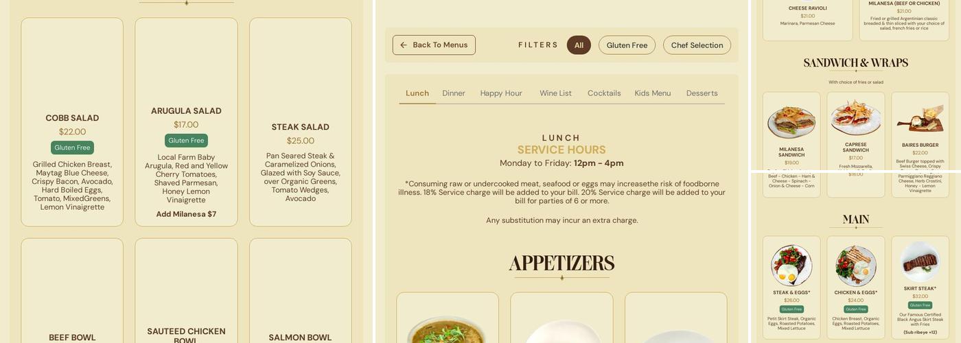 Baires Grill Miami Beach Menu