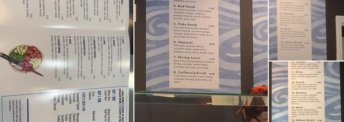 Umai Sushi Burrito Menu