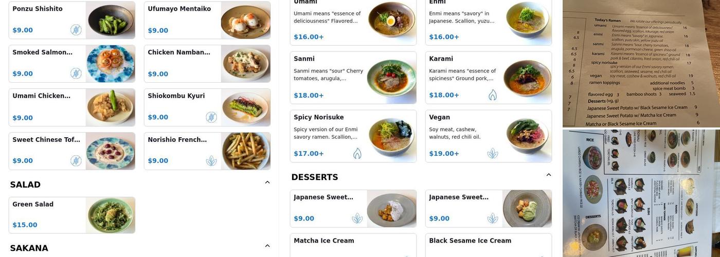 Bosso Ramen Tavern Menu