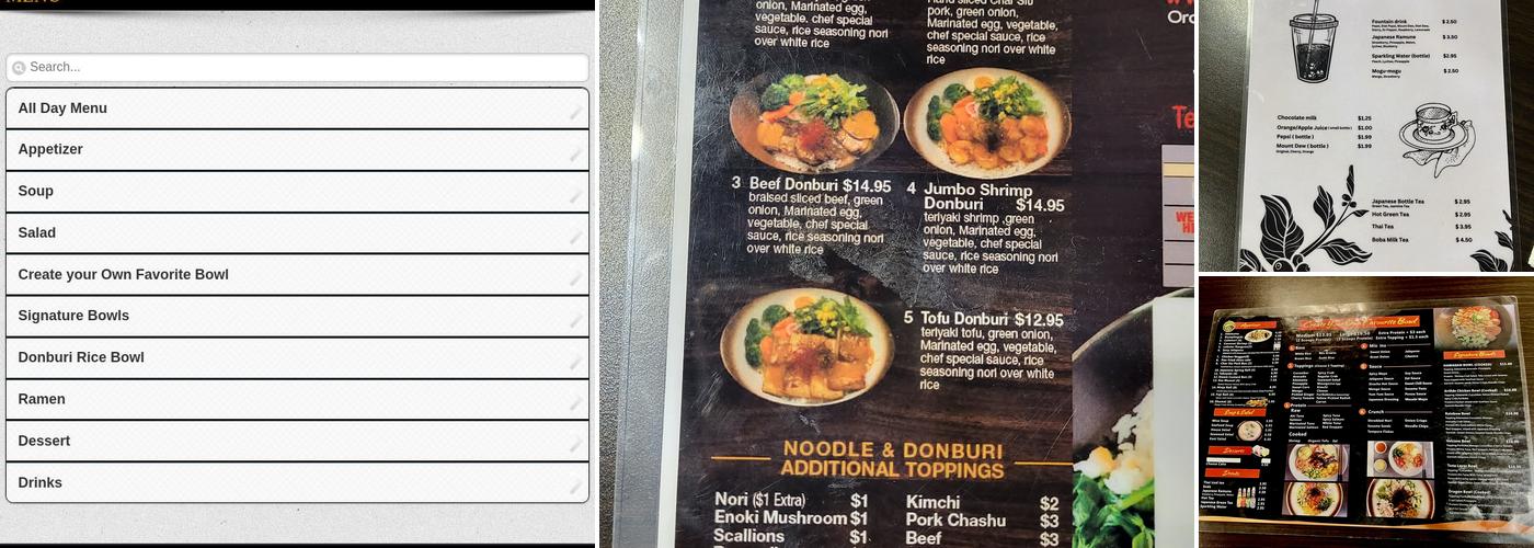 ninja poke & ramen noodles Menu