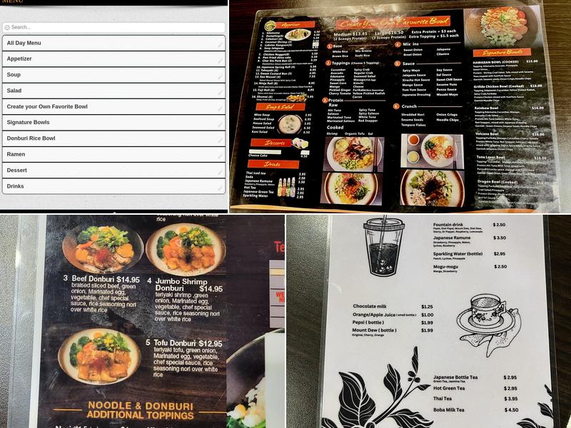 ninja poke & ramen noodles Menu