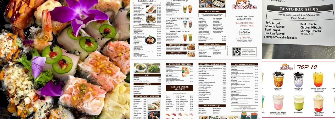 Bento & Tea Menu