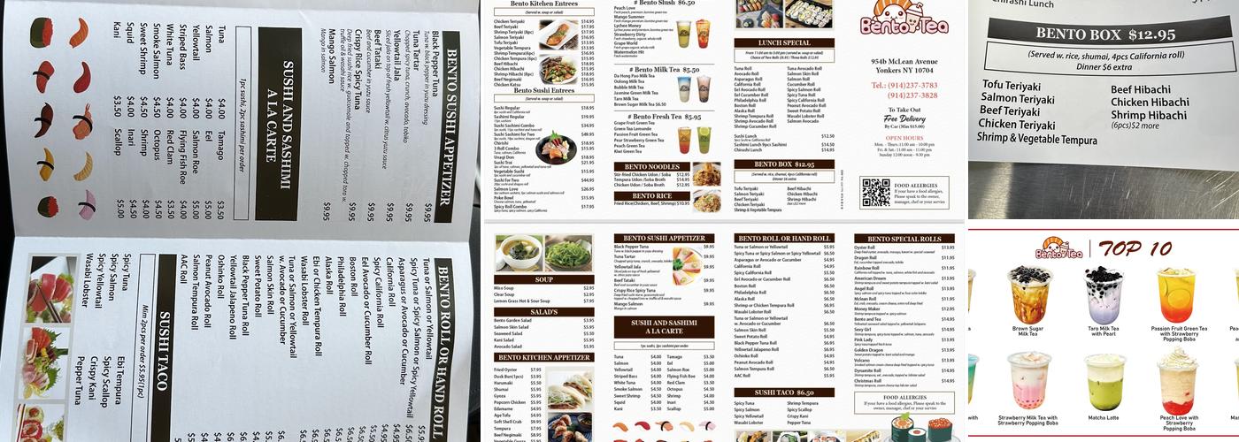 Bento & Tea Menu