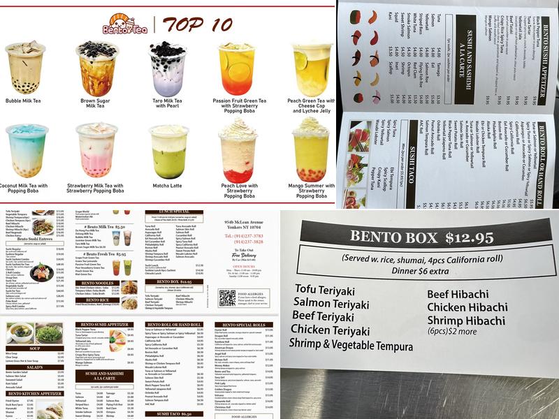 Bento & Tea Menu
