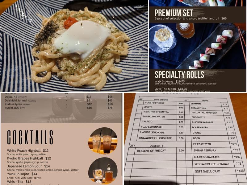 Ocean Code Handroll Bar Menu